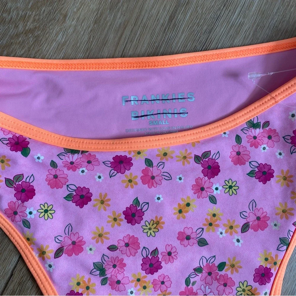 Frankie’s Bikinis Laura High Waist Cheeky Bikini Bottom in Queens Bath NEW